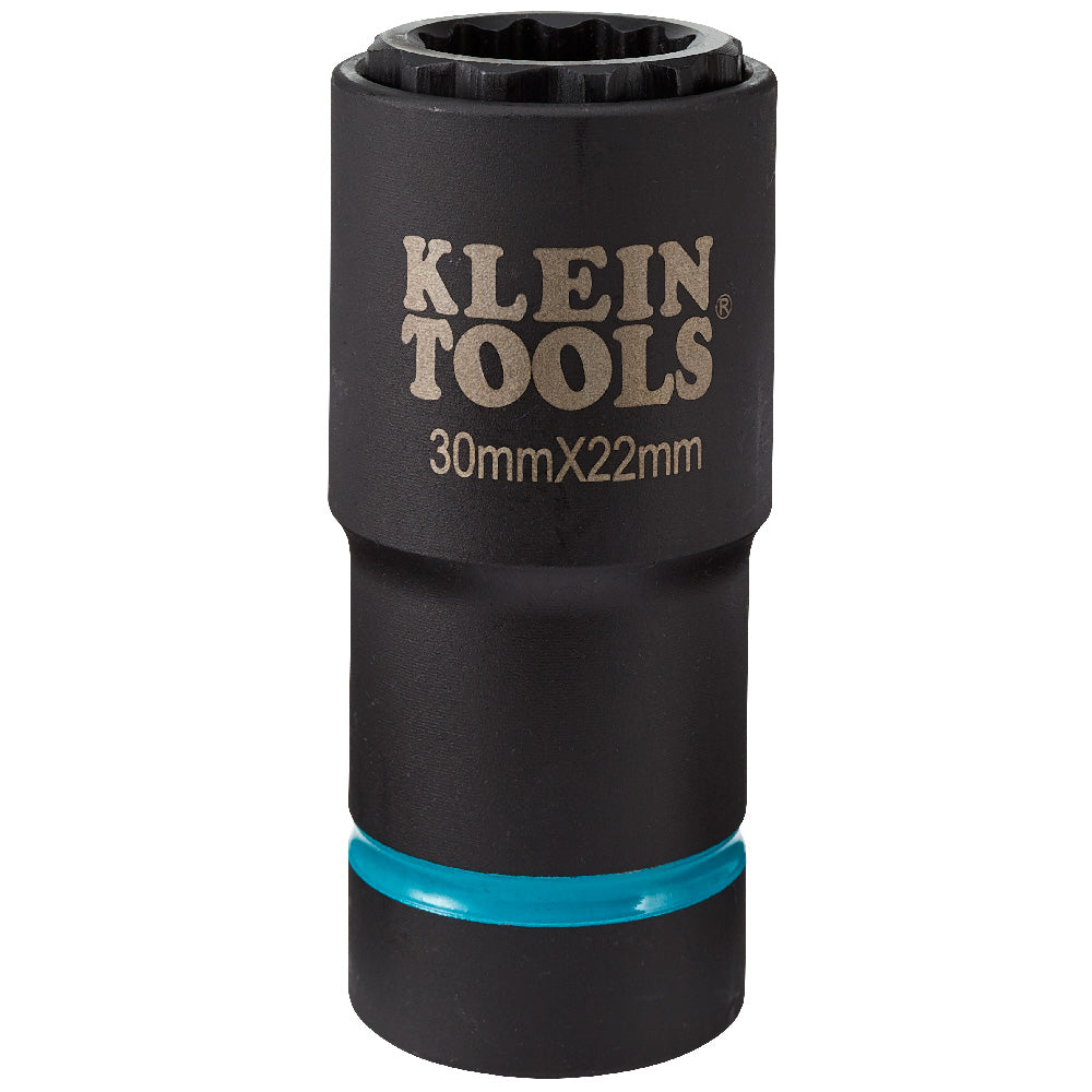 Klein 2-in-1 Metric Impact Socket, 12-Point, 30 x 22 mm