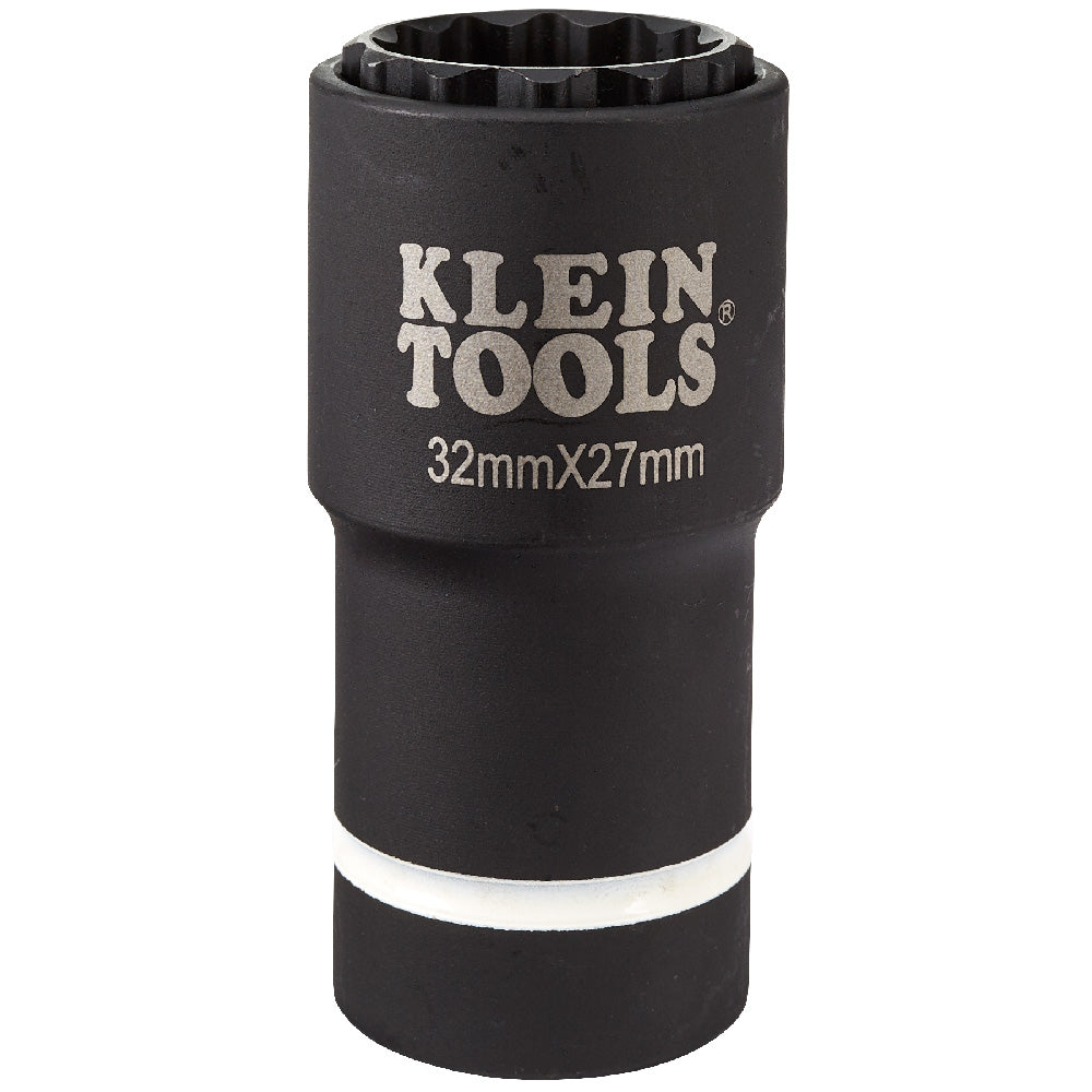 Klein 2-in-1 Metric Impact Socket, 12-Point, 32 x 27 mm