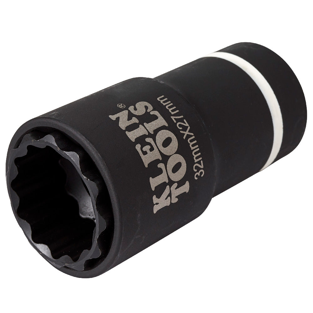 Klein 2-in-1 Metric Impact Socket, 12-Point, 32 x 27 mm
