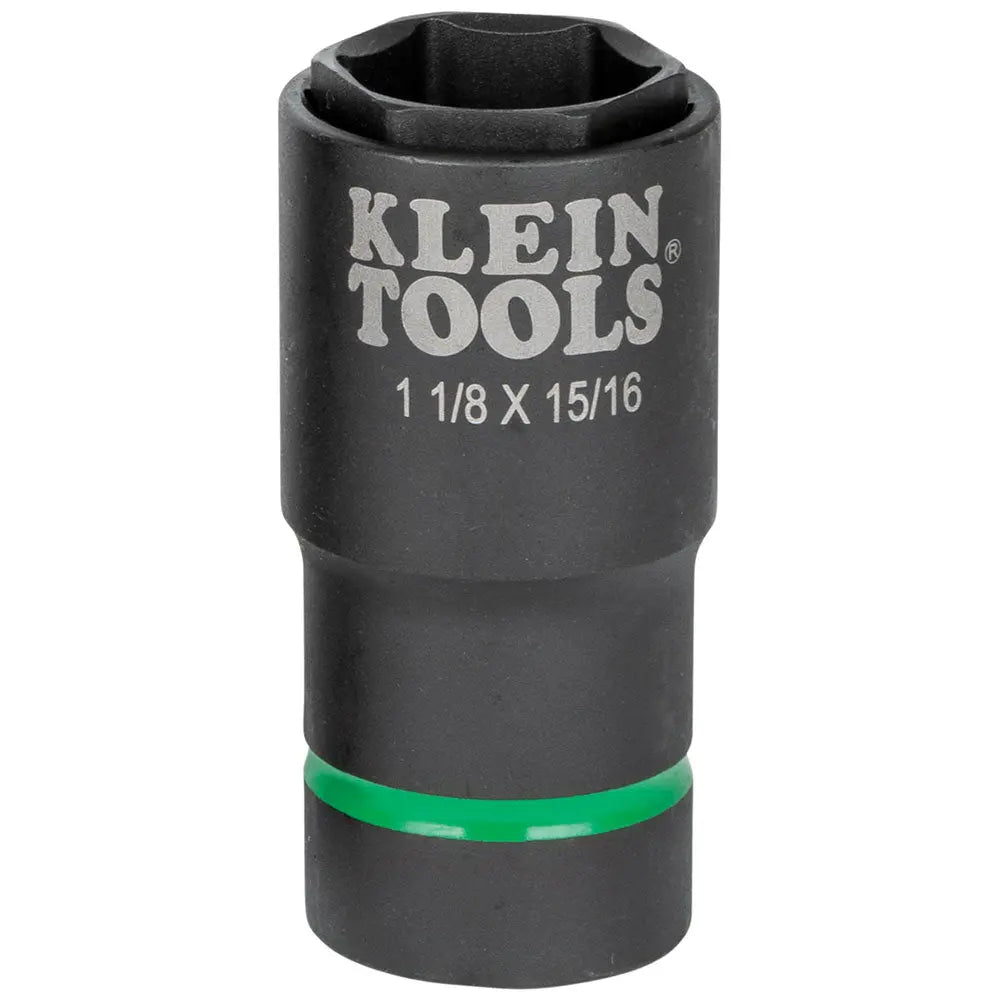 Klein 2-in-1 Impact Socket, 6-Point, 1-1/8 and 15/16-Inch Klein Tools
