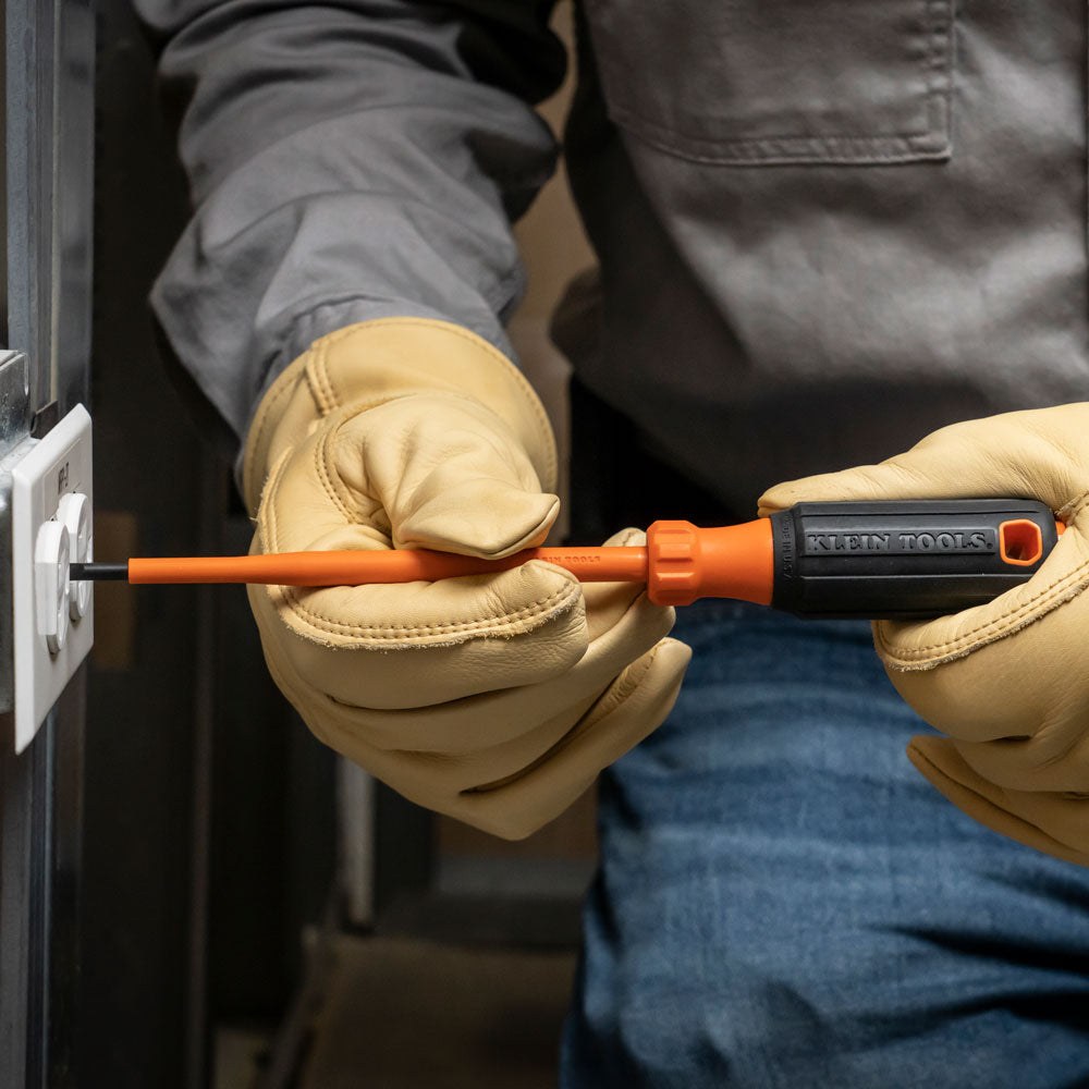 Klein Insulated Screwdriver, 1/4-Inch Cabinet Tip, 6-Inch Shank