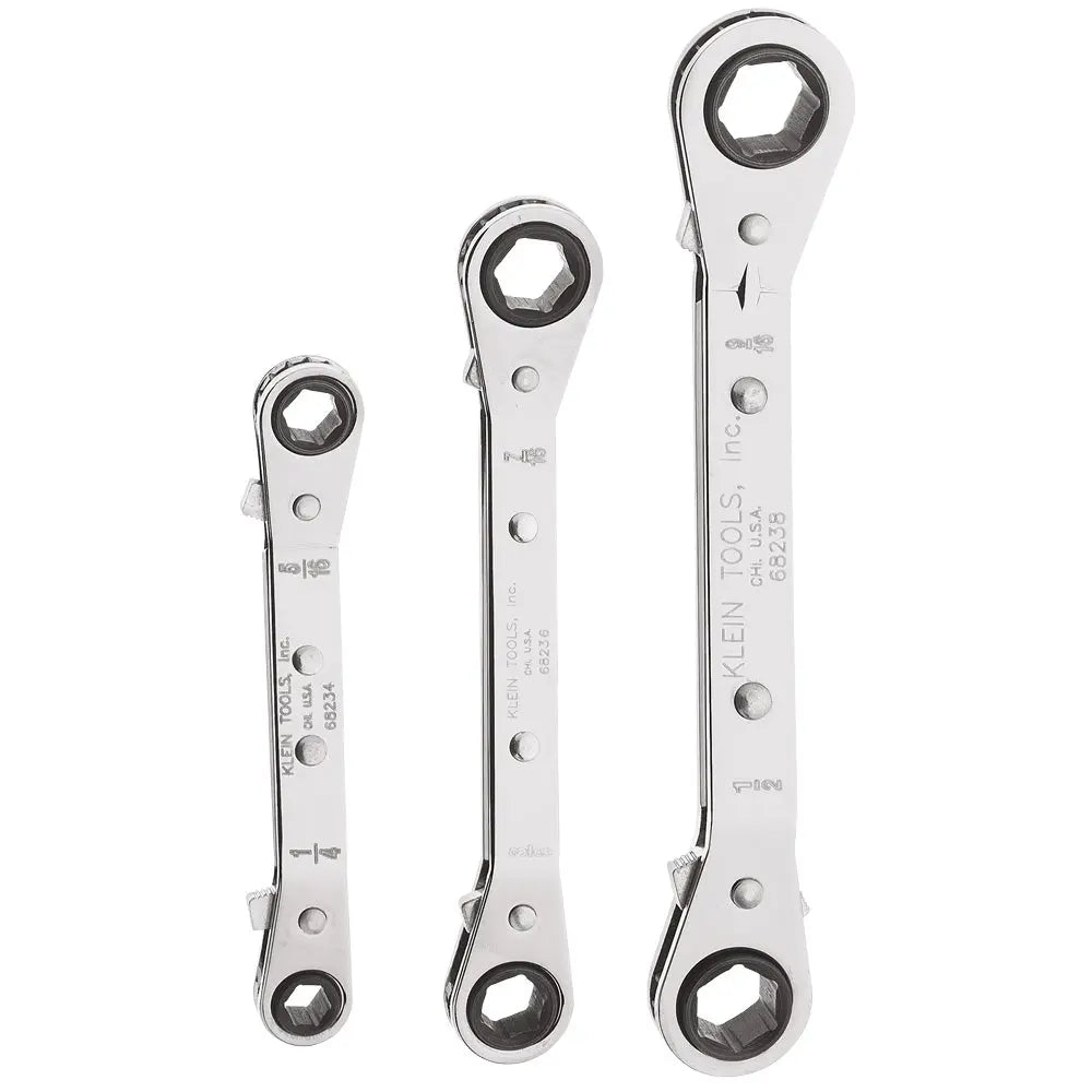 Klein Reversible Ratcheting Box Wrench Set, 3-Piece Klein Tools