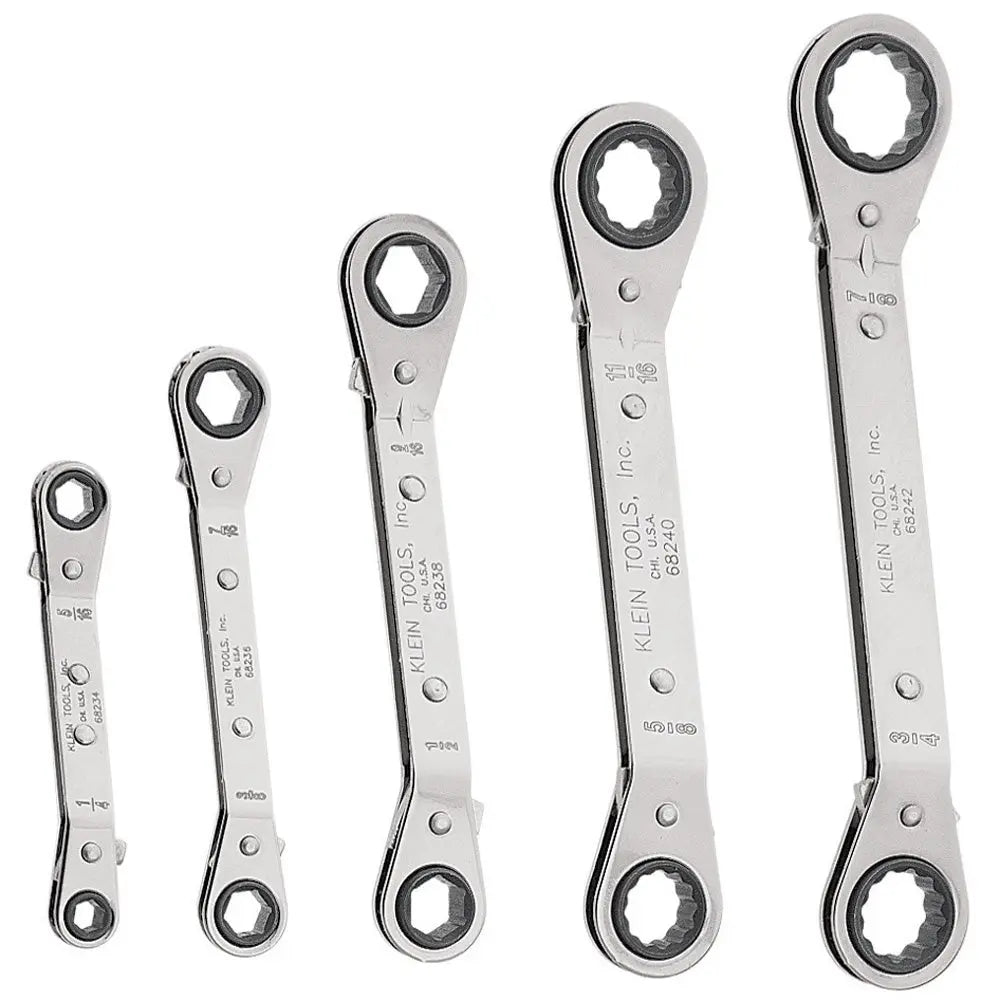 Klein Reversible Ratcheting Box Wrench Set, 5-Piece Klein Tools