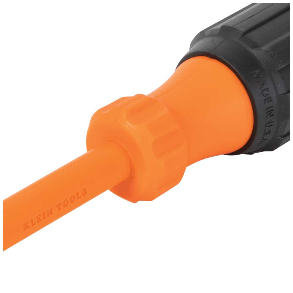 Klein Insulated Screwdriver, 1/4-Inch Cabinet Tip, 4-Inch Round Shank