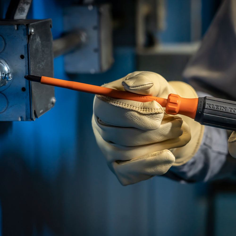 Klein Insulated Screwdriver, #2 Phillips Tip, 6-Inch Round Shank