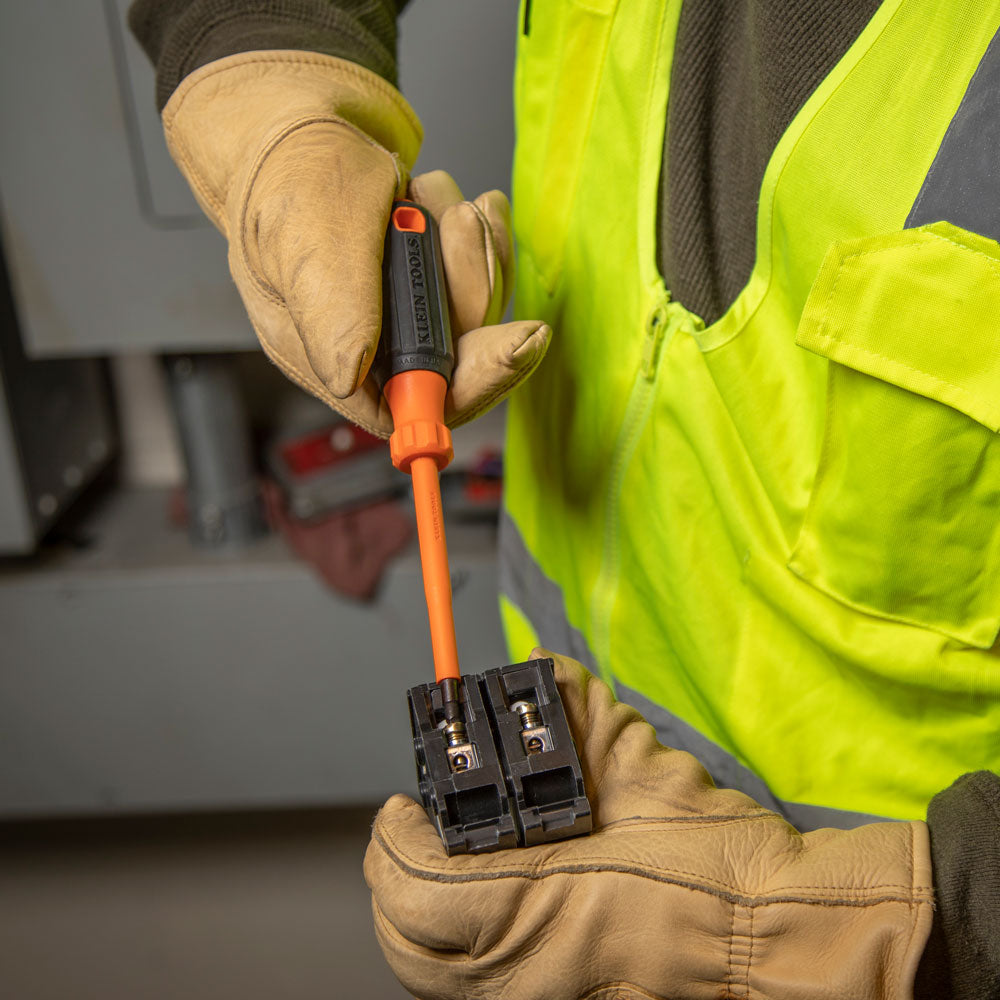 Klein Insulated Screwdriver, #2 Square Tip, 6-Inch Round Shank