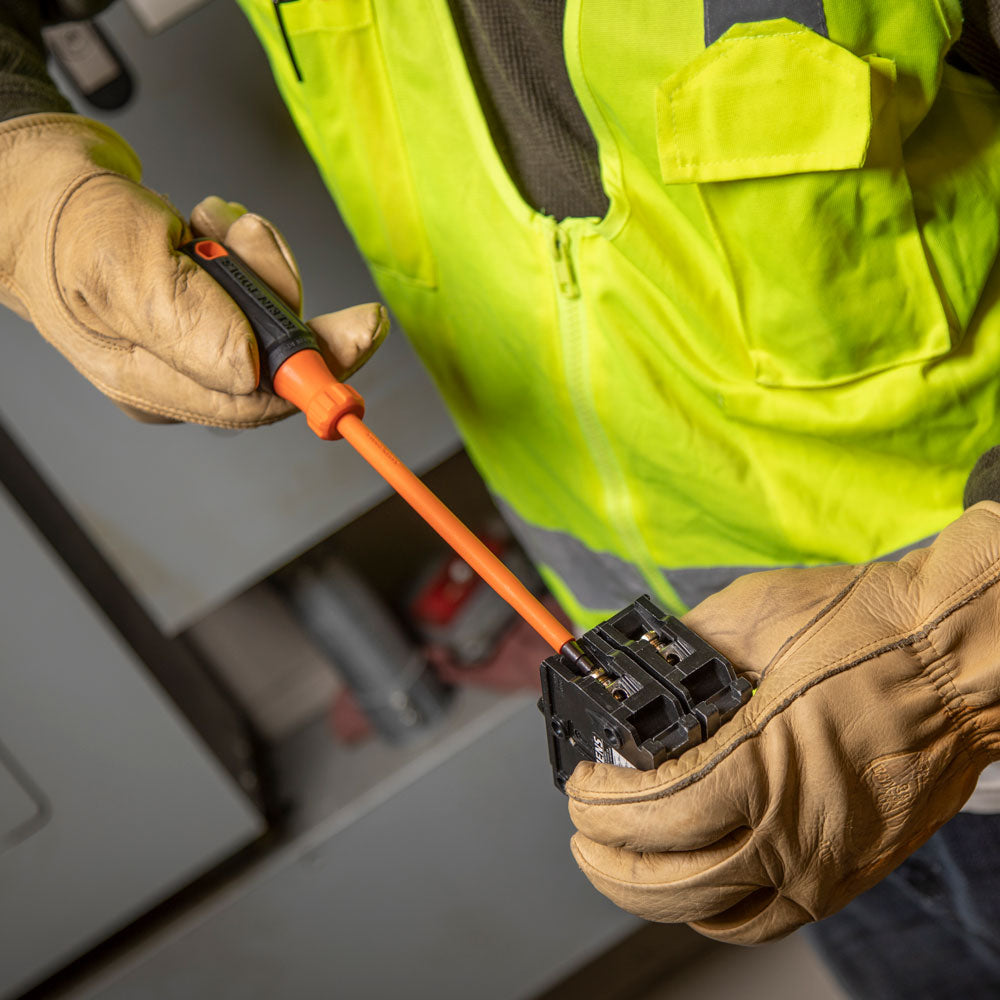 Klein Insulated Screwdriver, #2 Square Tip, 6-Inch Round Shank