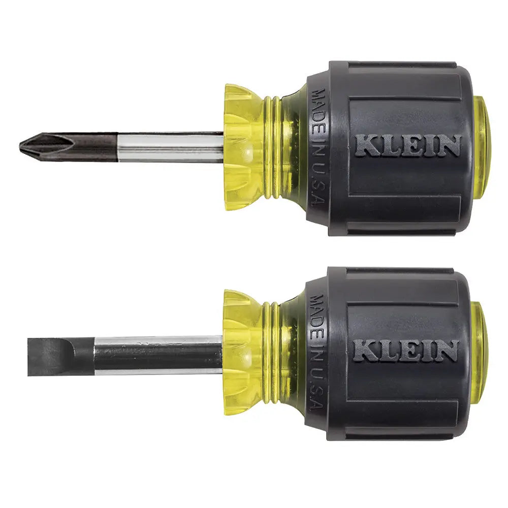 Klein Screwdriver Set, Stubby Slotted and Phillips, 2-Piece Klein Tools