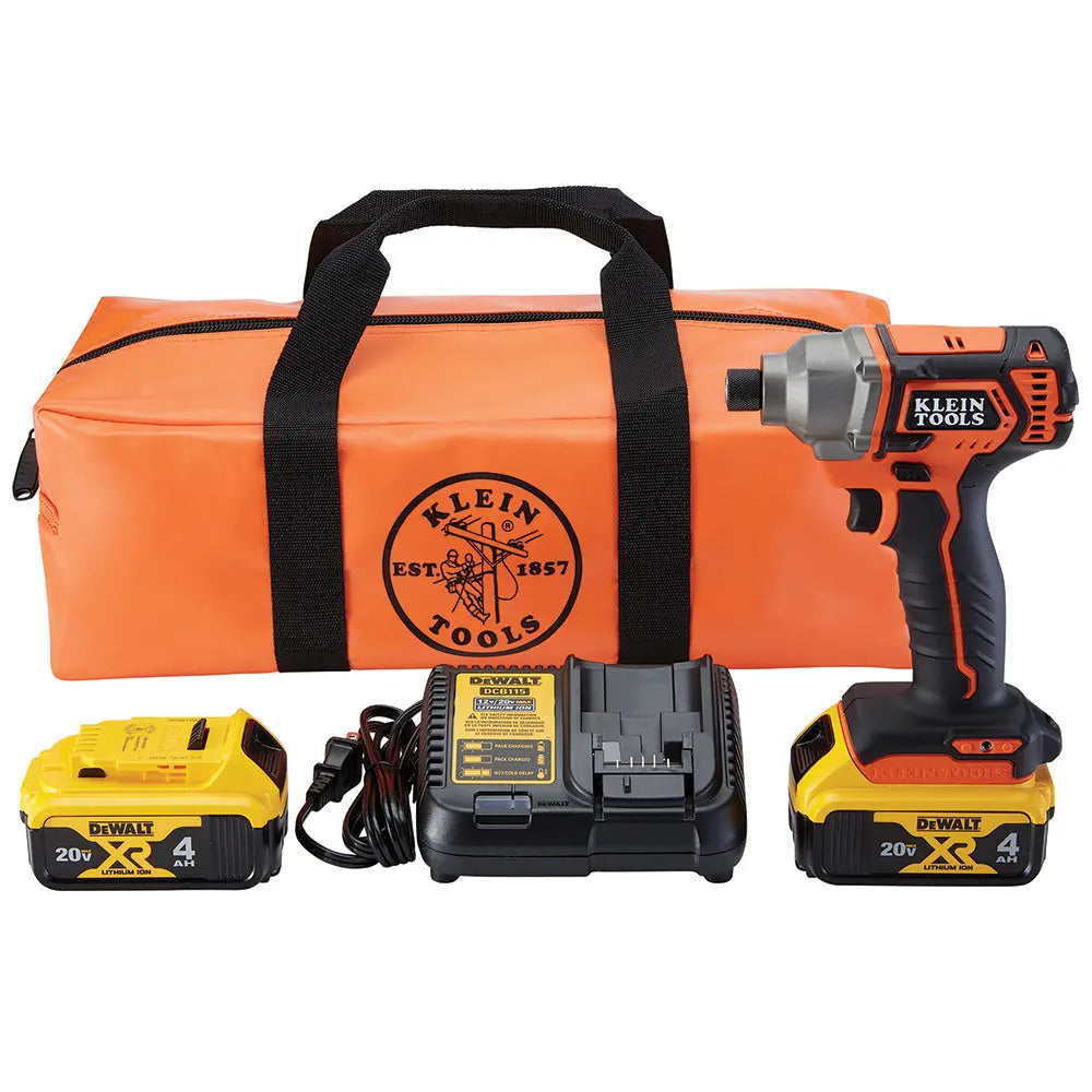 Klein Battery-Operated Compact Impact Driver, 1/4-Inch Hex Drive, Full Kit Klein Tools