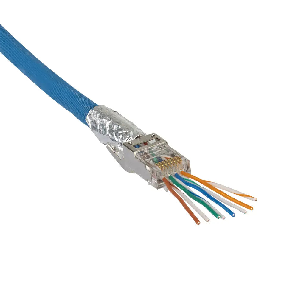 Klein Pass-Thru™ Modular Data Plug, RJ45-CAT6A, Shielded (STP), 100-Pack Klein Tools