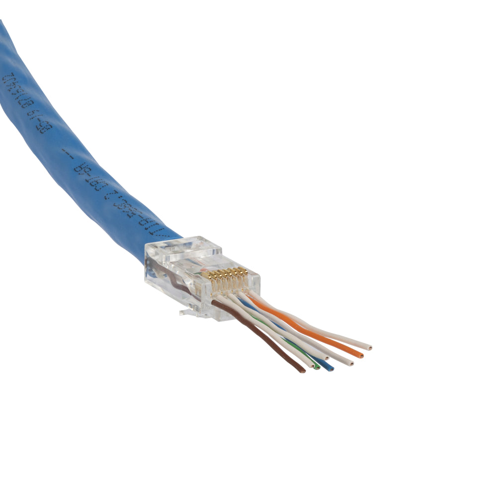 Klein Pass-Thru™ Modular Data Plugs, RJ45-CAT6A, UTP 200-Pack