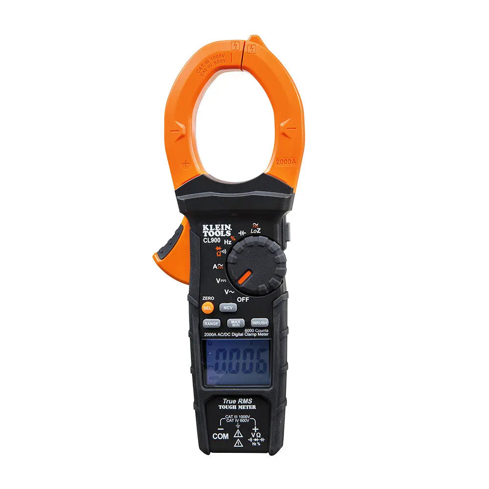 Klein Digital Clamp Meter, AC Auto-Range TRMS, Low Impedance (LoZ), 2000 Amp Klein Tools