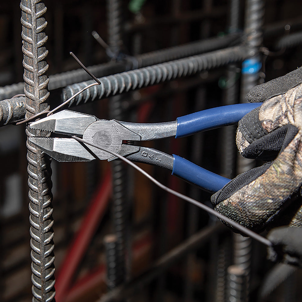 Klein Ironworker's Rebar Pliers, Left Handed, Spring Loaded, 9-Inch