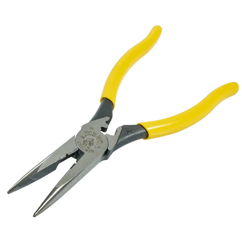 Klein Pliers, Needle Nose Side Cutters with Stripping and Crimping, 8-Inch Klein Tools