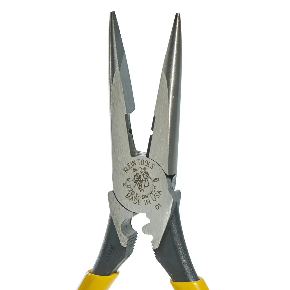 Klein Pliers, Needle Nose Side Cutters with Stripping and Crimping, 8-Inch Klein Tools