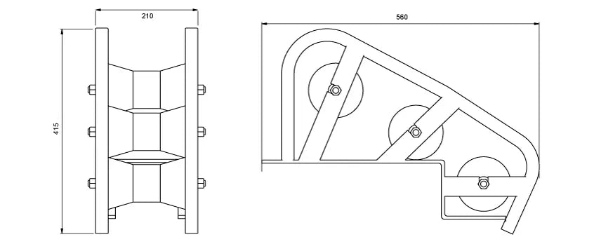 Slingco Edge Mount Manhole Lead In (3) Rollers Slingco