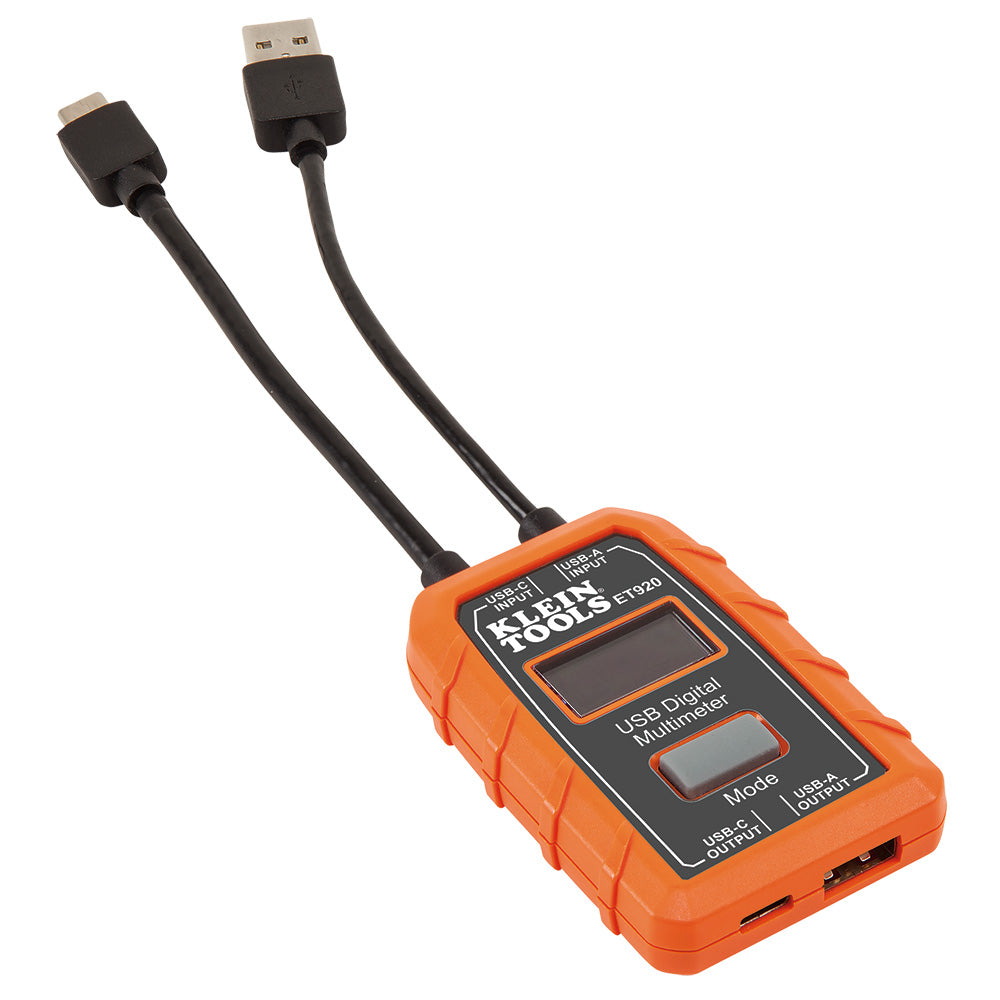 Klein USB Digital Meter, USB-A and USB-C