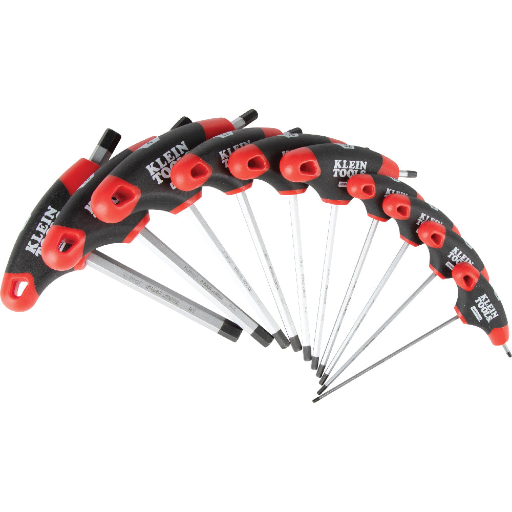 Klein Hex Key Set, SAE T-Handle, 4-Inch, with Stand, 10-Piece