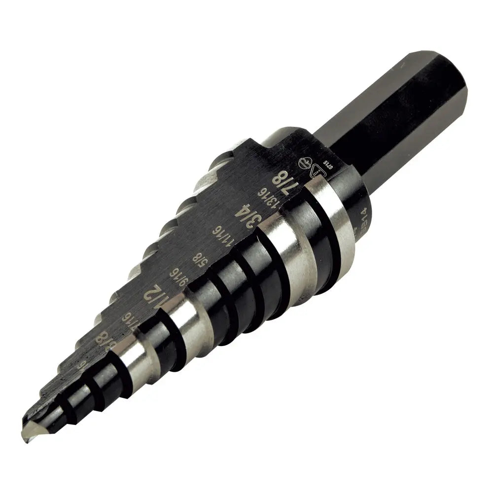 Klein 12-Step Drill Bit, Double-Fluted, 3/16-Inch to 7/8-Inch Klein Tools