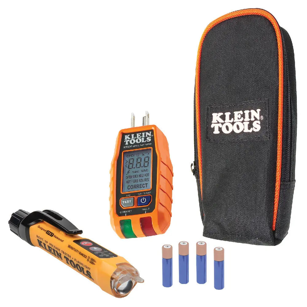 Klein Premium Dual-Range NCVT and GFCI Receptacle Tester Electrical Test Kit Klein Tools