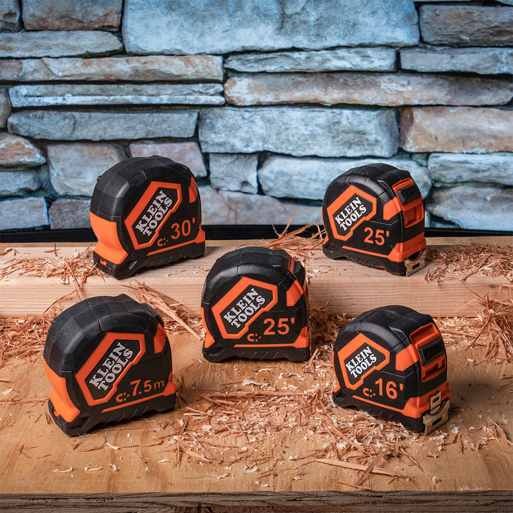 Klein Tape Measure, 7.5-Meter Magnetic Double-Hook