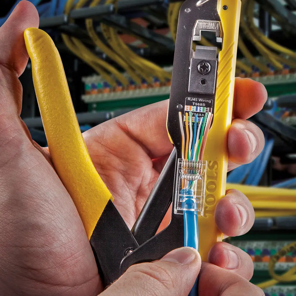 Klein Data Cable Crimping Tool for Pass-Thru™, Compact Klein Tools