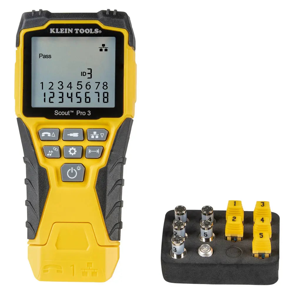 Klein Cable Tester Kit with Scout ® Pro 3 Tester, Remotes, Adapter, Battery Klein Tools