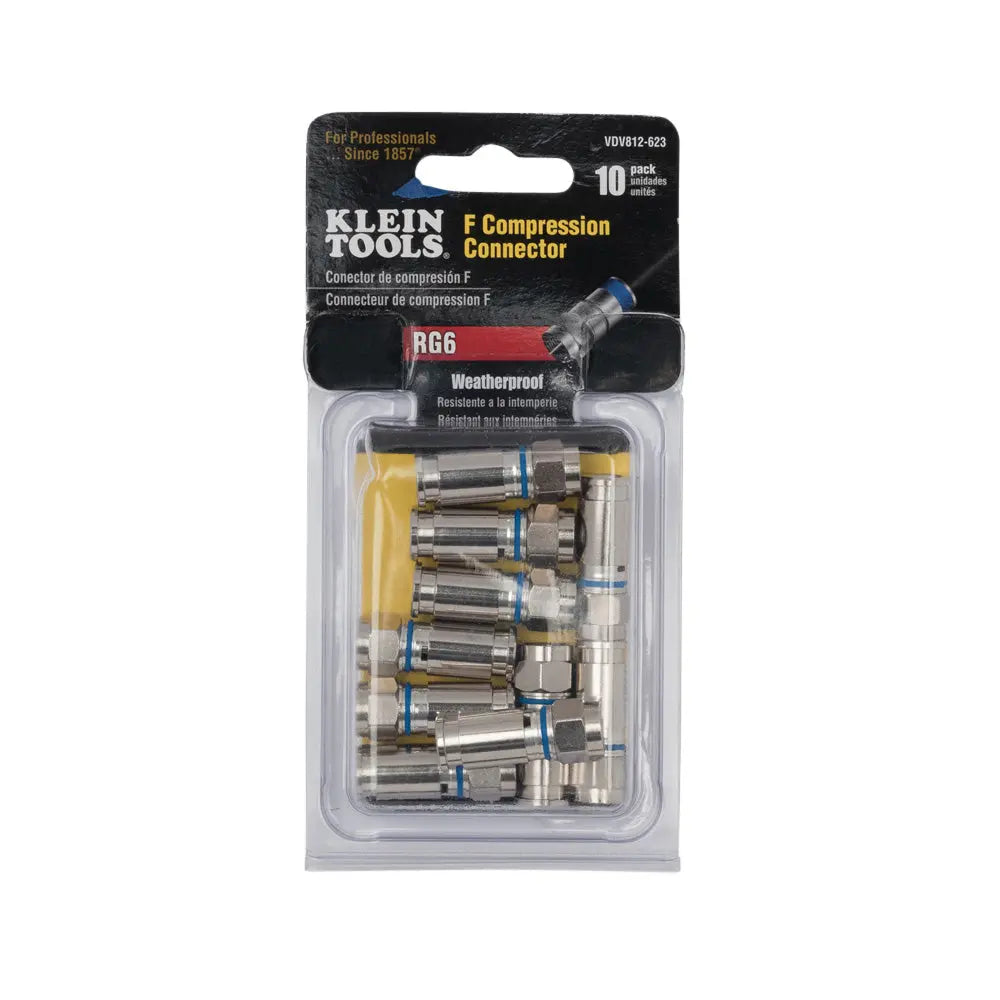 Klein Weatherproof F-Compression Connectors RG6 10-Pack Klein Tools