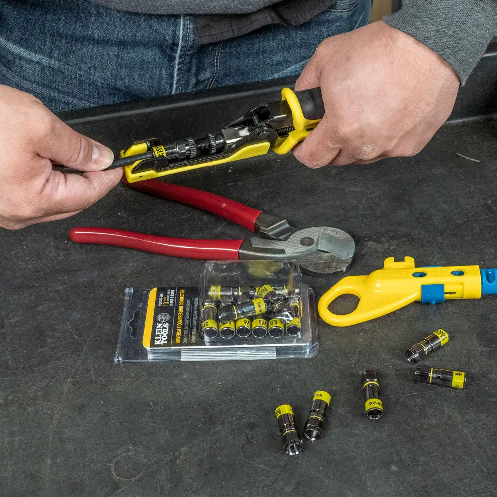 Klein Universal F Compression Connectors RG6/6Q 10-Pack Klein Tools