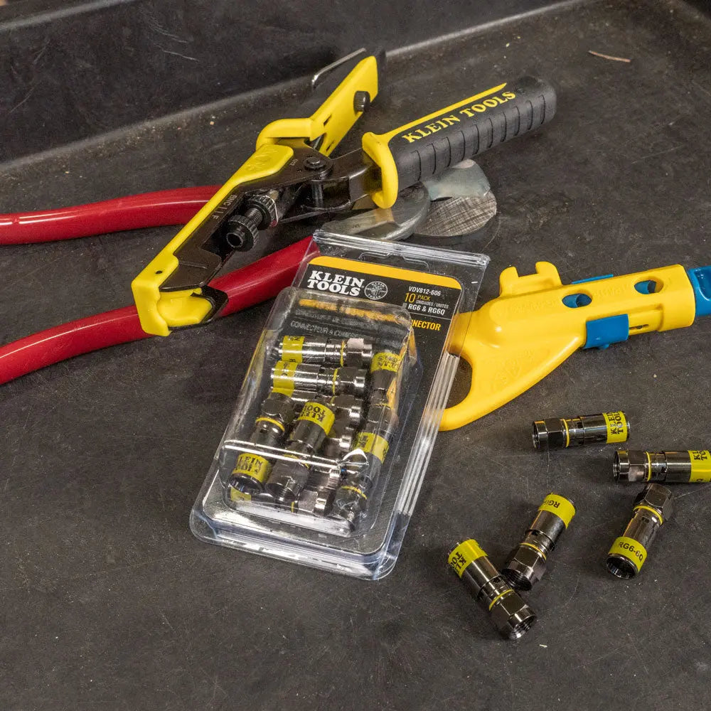 Klein Universal F Compression Connectors RG6/6Q 10-Pack Klein Tools