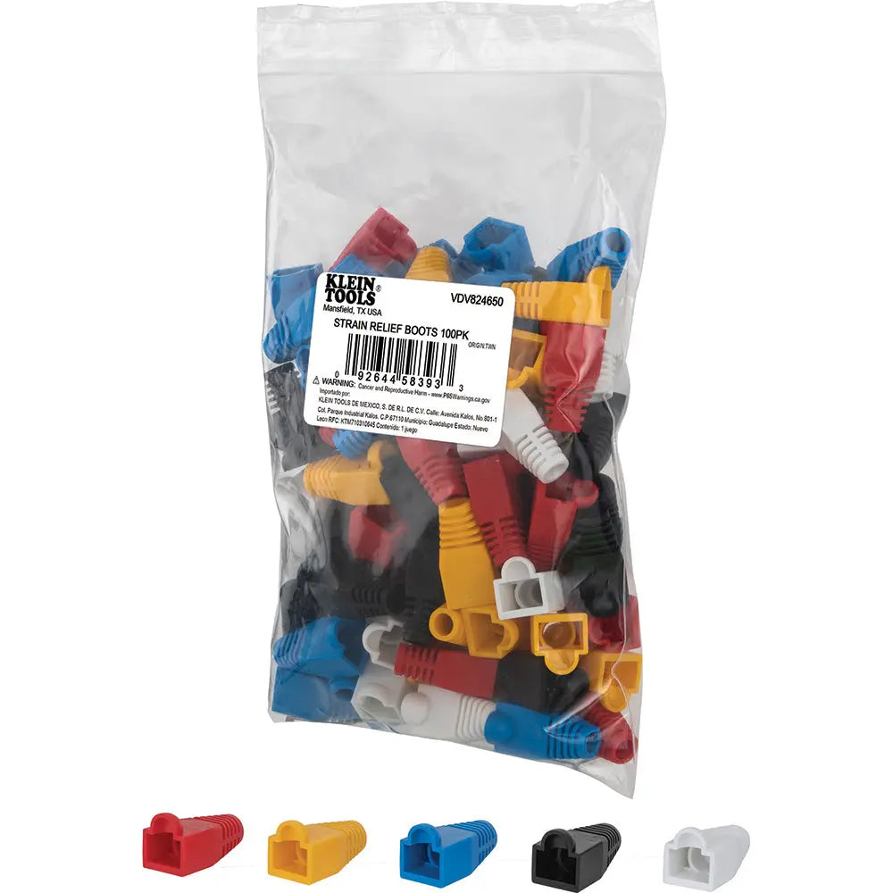 Klein Strain Relief Boots for RJ45 Data Plugs, CAT5e/CAT6 Cable, 100-Pack Klein Tools