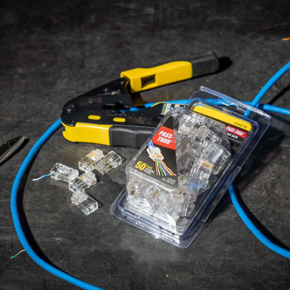 Klein Pass-Thru™ Modular Data Plug, RJ45-CAT6, 50-Pack Klein Tools