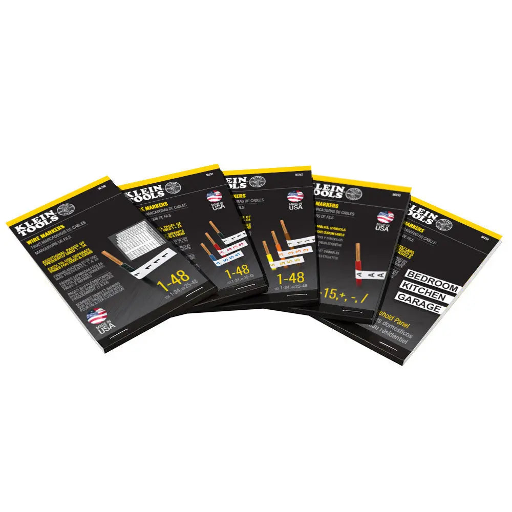 Klein Wire Marker Book, Household Electrical Panel Klein Tools