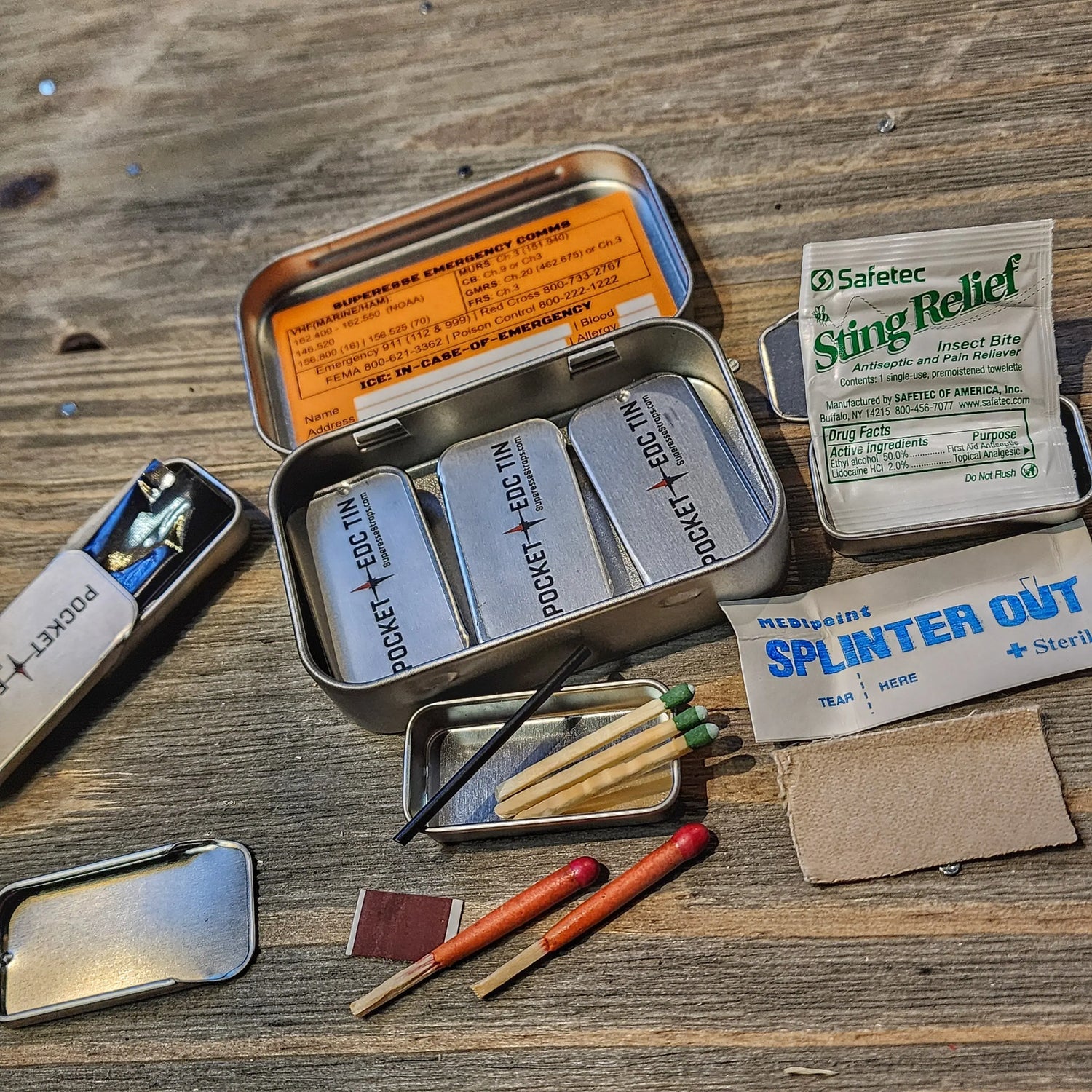 EDC Pocket Tin - Compartmentalized Survival Kits Superesse Straps LLC