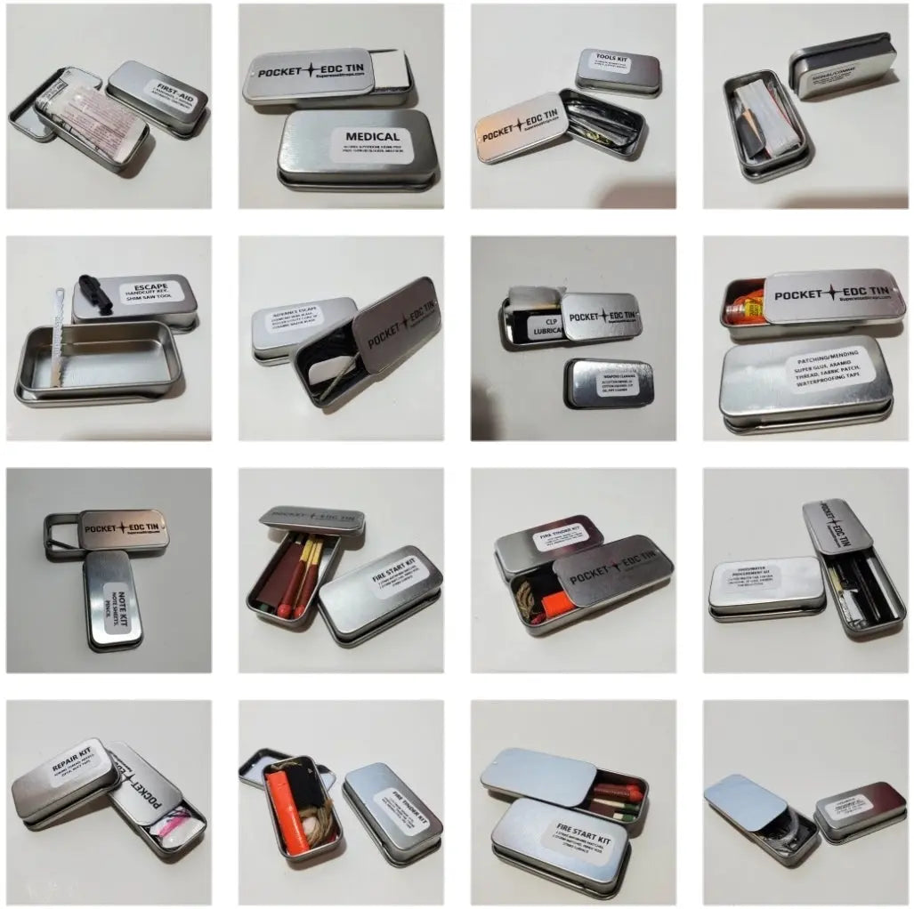 EDC Pocket Tin - Compartmentalized Survival Kits Superesse Straps LLC