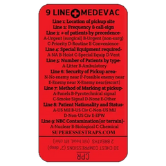 9 Line MedEvac Decal - U.S. Military Truncated Medical Evacuation Reference Sticker & CPR Superesse Straps LLC