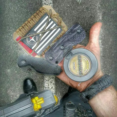 First Responder Strap - Police LEO backup duty gear w/ light, cuff key, seatbelt cutter, compass. Superesse Straps LLC