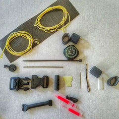 The Escape Evade Pathfinder: Military & Tactical Strap w/ SERE kit, Compass, Kevlar Saw, Cuff Key. Superesse Straps LLC