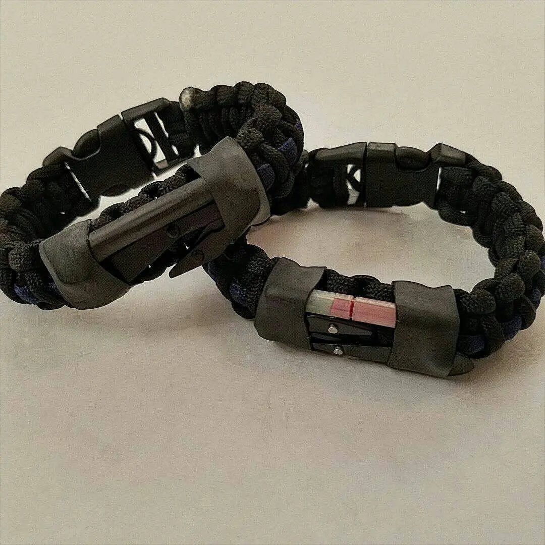 First Responder Strap - Police LEO backup duty gear w/ light, cuff key, seatbelt cutter, compass. Superesse Straps LLC
