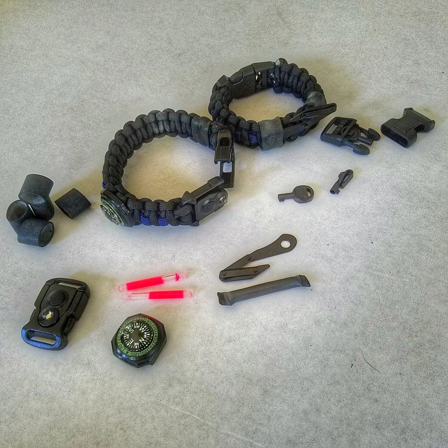 First Responder Strap - Police LEO backup duty gear w/ light, cuff key, seatbelt cutter, compass. Superesse Straps LLC