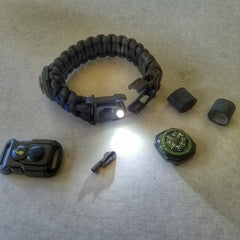 First Responder Strap - Police LEO backup duty gear w/ light, cuff key, seatbelt cutter, compass. Superesse Straps LLC