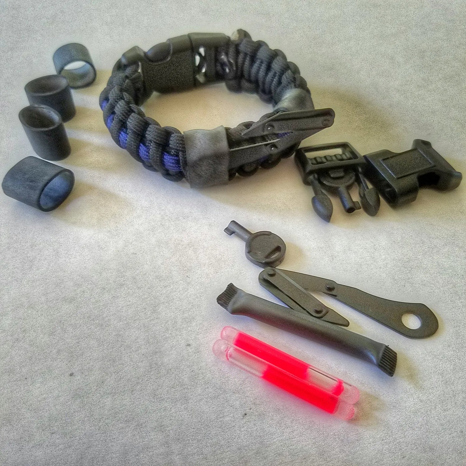 First Responder Strap - Police LEO backup duty gear w/ light, cuff key, seatbelt cutter, compass. Superesse Straps LLC