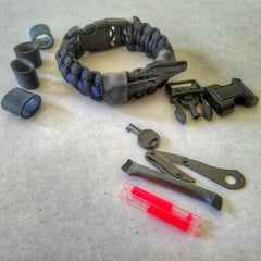 First Responder Strap - Police LEO backup duty gear w/ light, cuff key, seatbelt cutter, compass. Superesse Straps LLC