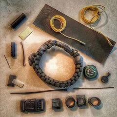 The Escape Evade Pathfinder: Military & Tactical Strap w/ SERE kit, Compass, Kevlar Saw, Cuff Key. Superesse Straps LLC