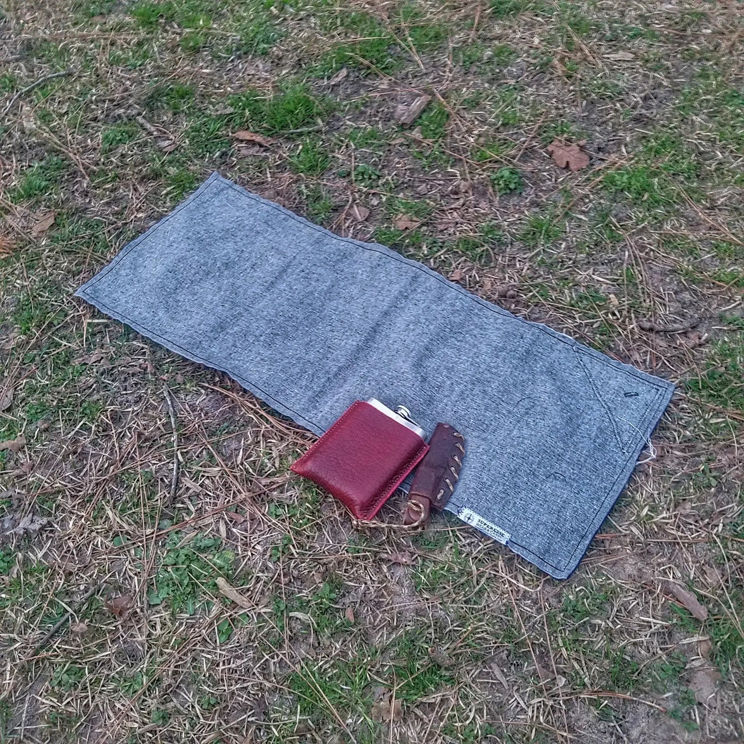 Saw Shemagh: Firestarter sewn button, built-in Kevlar Utility Saw, Fire Tinder border. Superesse Straps LLC