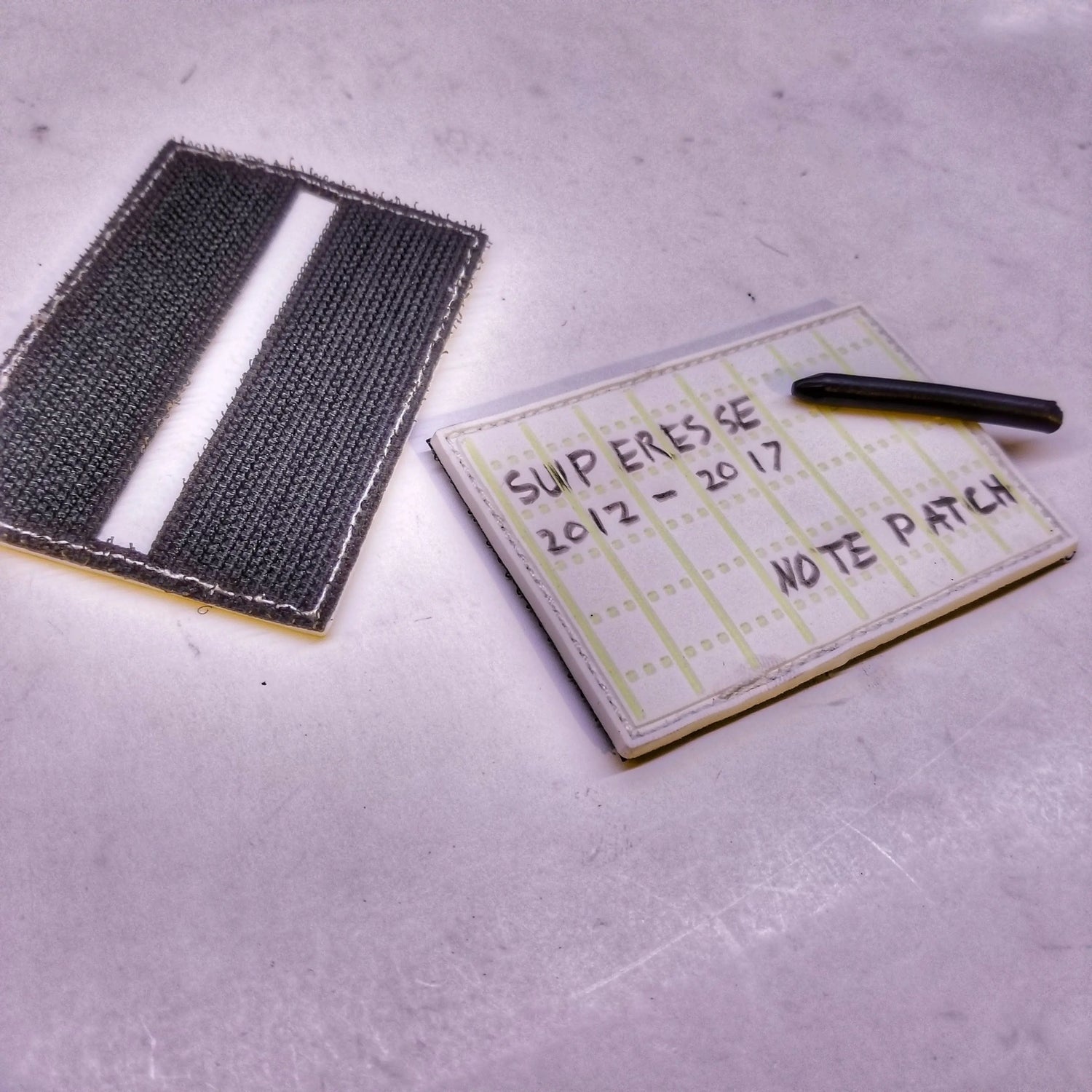 Note Patch Kit: Writable PVC surface for field notetaking with illuminated memo graph. Superesse Straps LLC