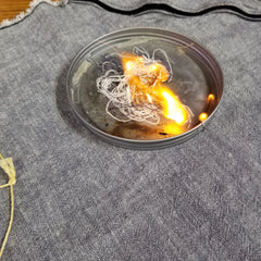 Saw Shemagh: Firestarter sewn button, built-in Kevlar Utility Saw, Fire Tinder border. Superesse Straps LLC