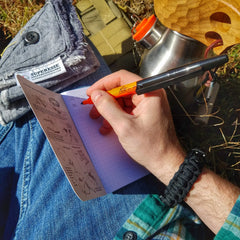 Saw Shemagh: Firestarter sewn button, built-in Kevlar Utility Saw, Fire Tinder border. Superesse Straps LLC