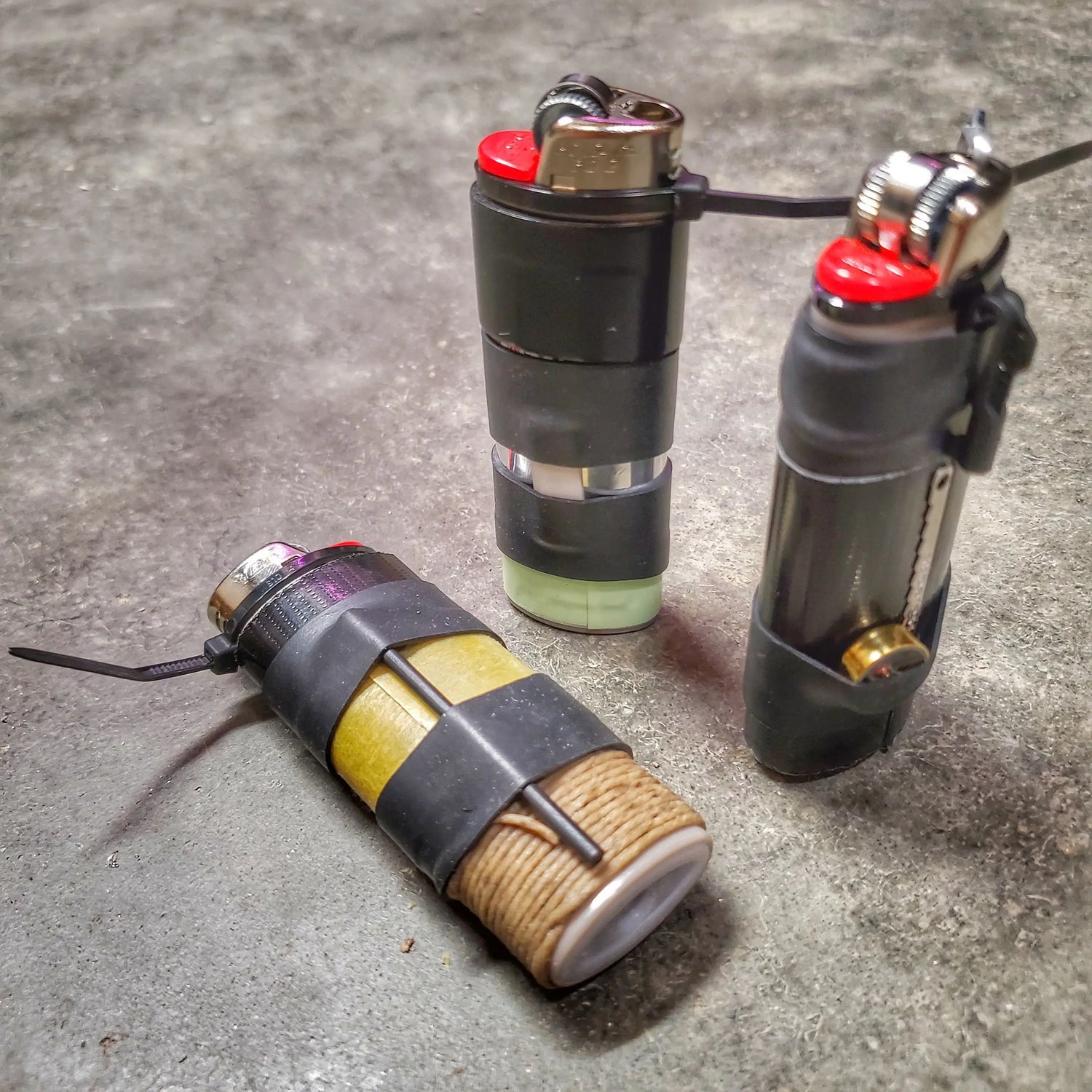 Survival Kit Lighter - Fire Starter outfitted with supplies. Superesse Straps LLC