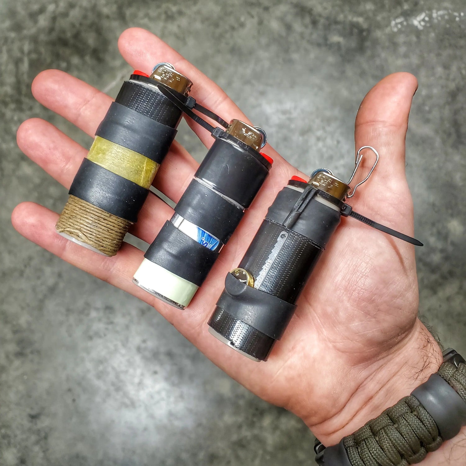 Survival Kit Lighter - Fire Starter outfitted with supplies. Superesse Straps LLC